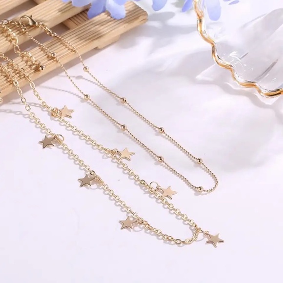 🆕NEW Gold Three Layered Star Choker necklace - Picture 7 of 7